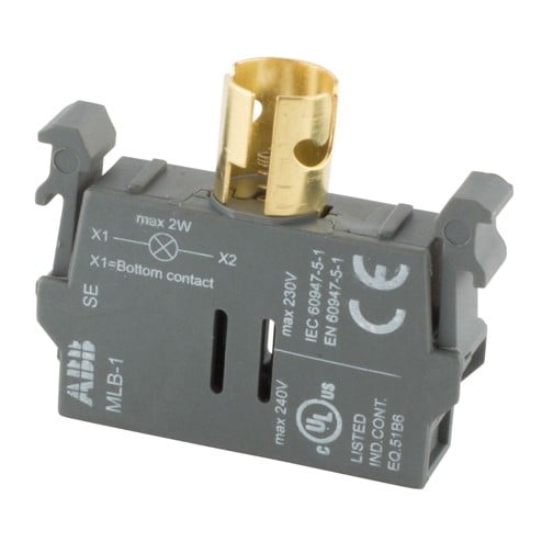 MCBH-011ABB MCBH-011 Modular Single Contact Block With 3-Position Holder, 1NC-1NO Contact