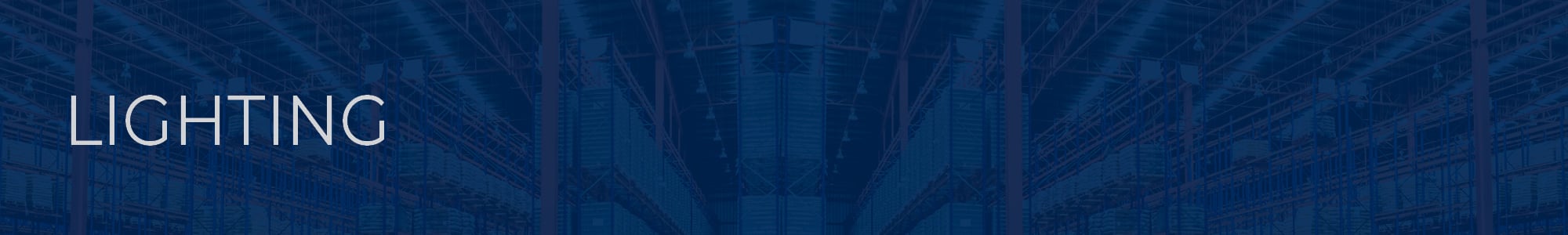 lighting solutions banner with blue overlay