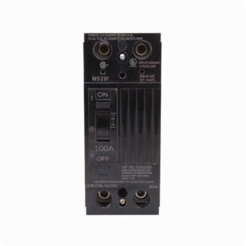 TQD22225WL***CLEARANCE*** GE Q-Line TQD22100WL Type TQD Thermal Magnetic Molded Case Circuit Breaker, 240 VAC, 100 A, 10 kA Interrupt, 2 Poles