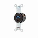 HBL4560Wiring Device-Kellems Twist-Lock® HBL4560 Grounding Locking Receptacle With Cover, 250 VAC, 15 A, 2 Poles, 3 Wires