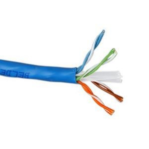 BEL2412-006-A1000Belden, CAT 6 Cable, 23 AWG, Solid, Cat6, Copper, 4-Pairs, Light Blue, PVC, Unshielded, Non-Plenum