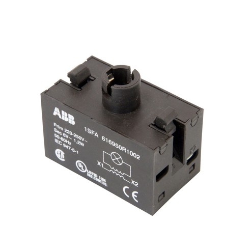 KTR1-1002ABB KTR1-1002 Transformer Block, 1.5 W Power Rating, 220 to 250 VAC Primary, 6 VAC Secondary, IP20 Enclosure