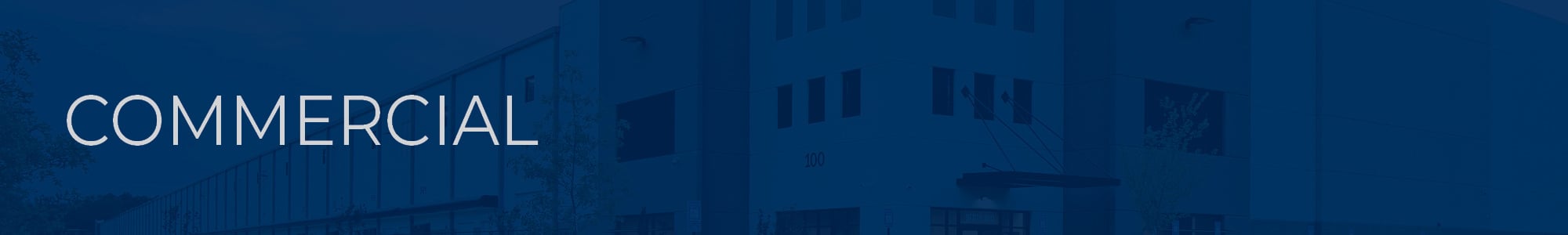 Commercial building with blue overlay