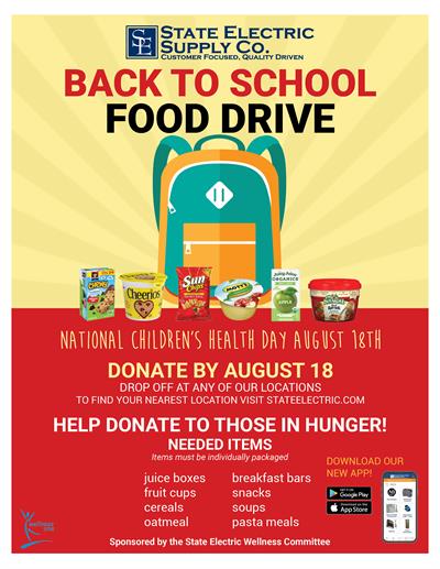 State Electric BackPack Food Drive