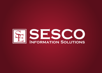 sesco information solutions white logo with red background